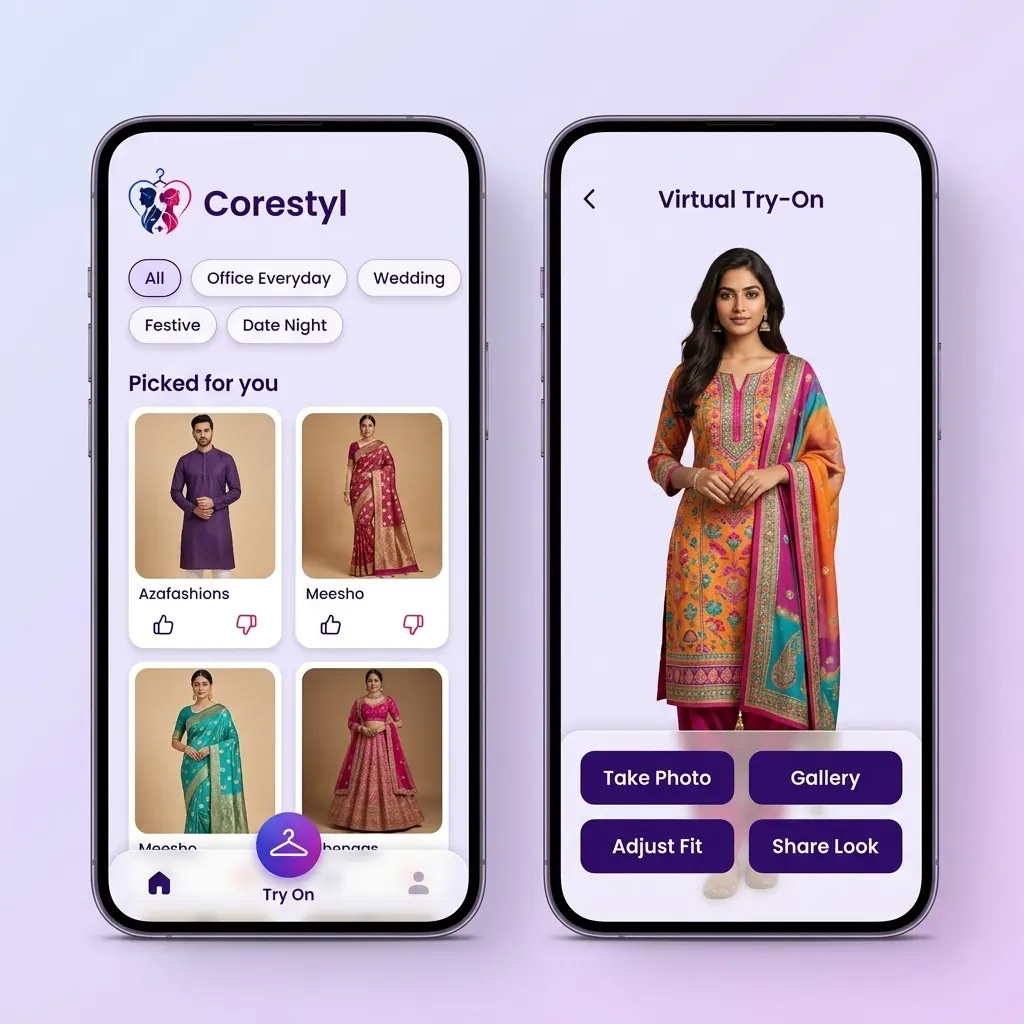 CoreStyl app screens