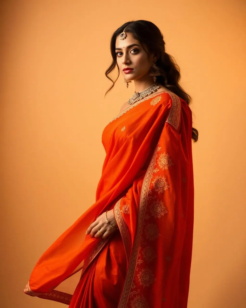 Terracotta saree editorial