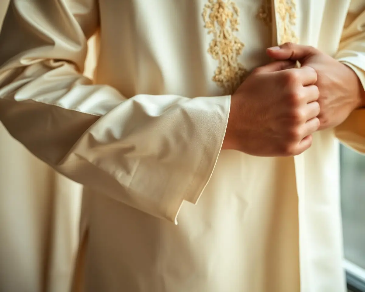 Ivory silk detail