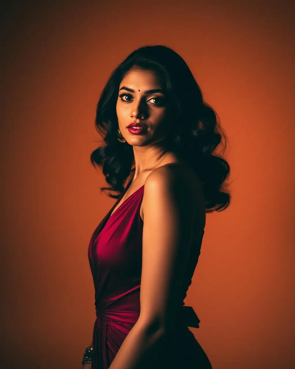 Wine dress editorial